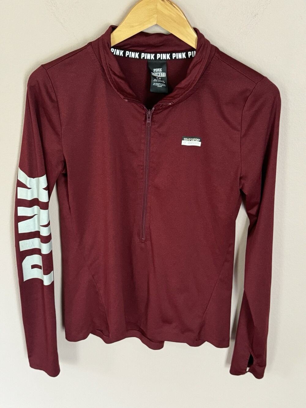 Victoria's Secret Pink Women Red Track Jacket M